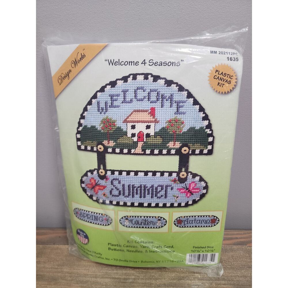 Vtg Design Works Welcome Four Seasons Sign Plastic Kit